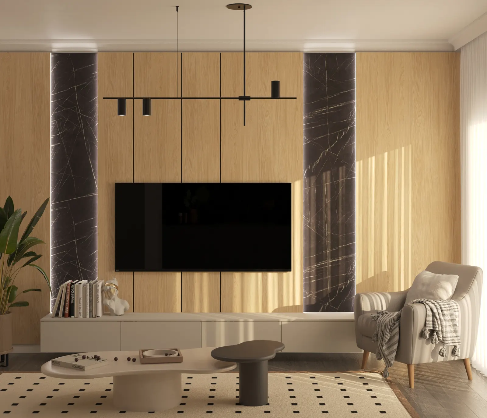 Bucătărie modernă cu insulă, materiale Euro Est Decorative