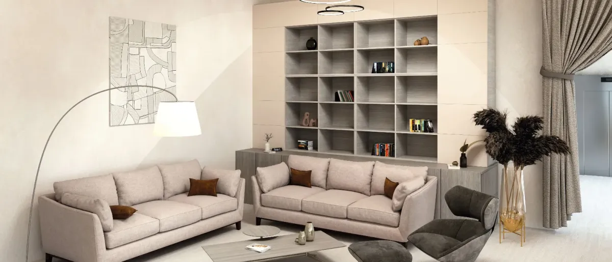 Zonă de așteptare cu mobilier tapițat, Minimalism Nomad