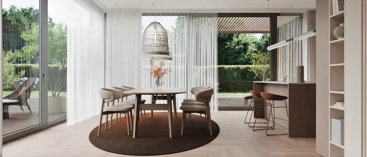 Zonă de dining conectată cu grădina, Towards Terra