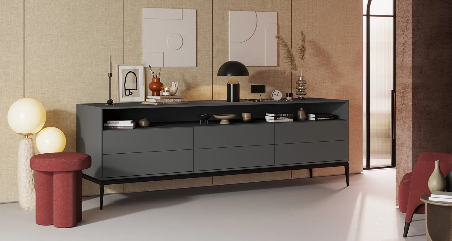 BASALT GREY - randare aplicată pe mobilier