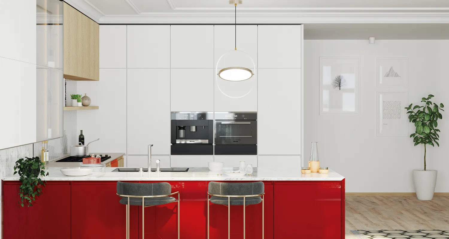 SOFT TOUCH LACQUER WHITE - randare aplicată pe mobilier