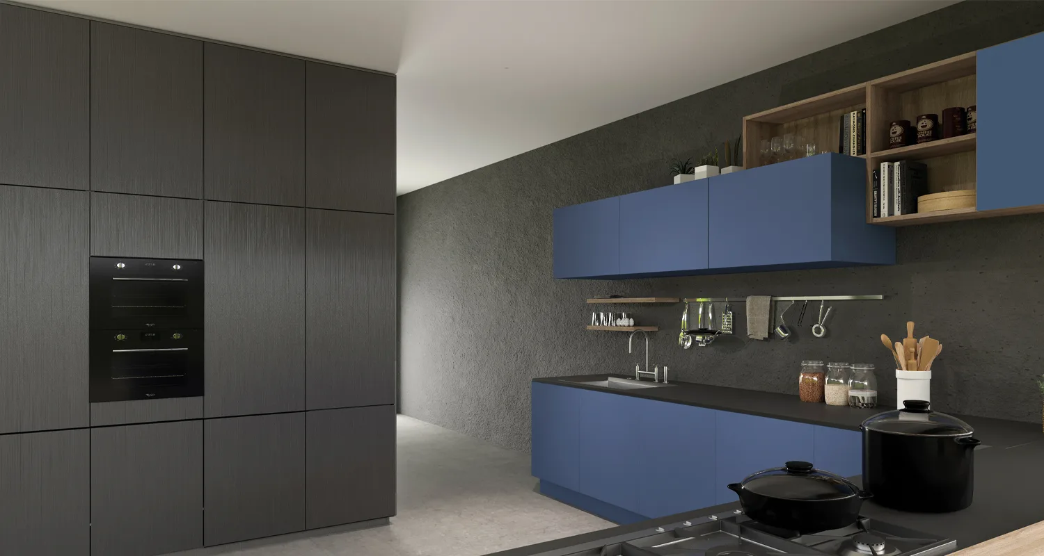 SOFT TOUCH BLUE - randare aplicată pe mobilier