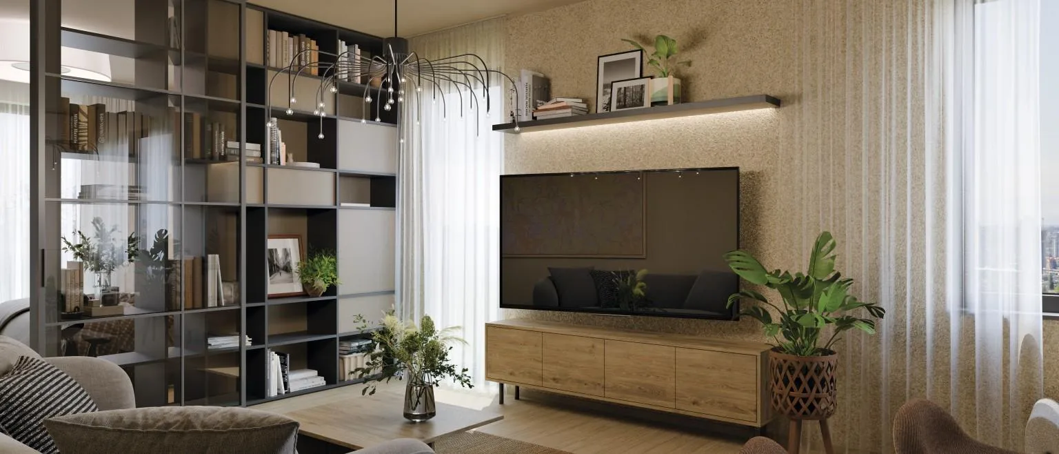 Măsuță de cafea și comodă TV în decorul Egger H3131 Stejar Davos natur